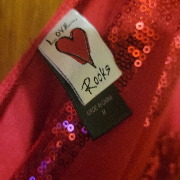 Fabulous Red Sequined Top by Love Rocks - Picture 7 of 7